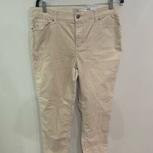 New W/ Tag Croft & Barrow Womens Beige White Classic Fit Straight Jeans Size 12A